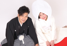 昔からある無地の背景もございます！綿帽子は嬉しい無料オプション！！